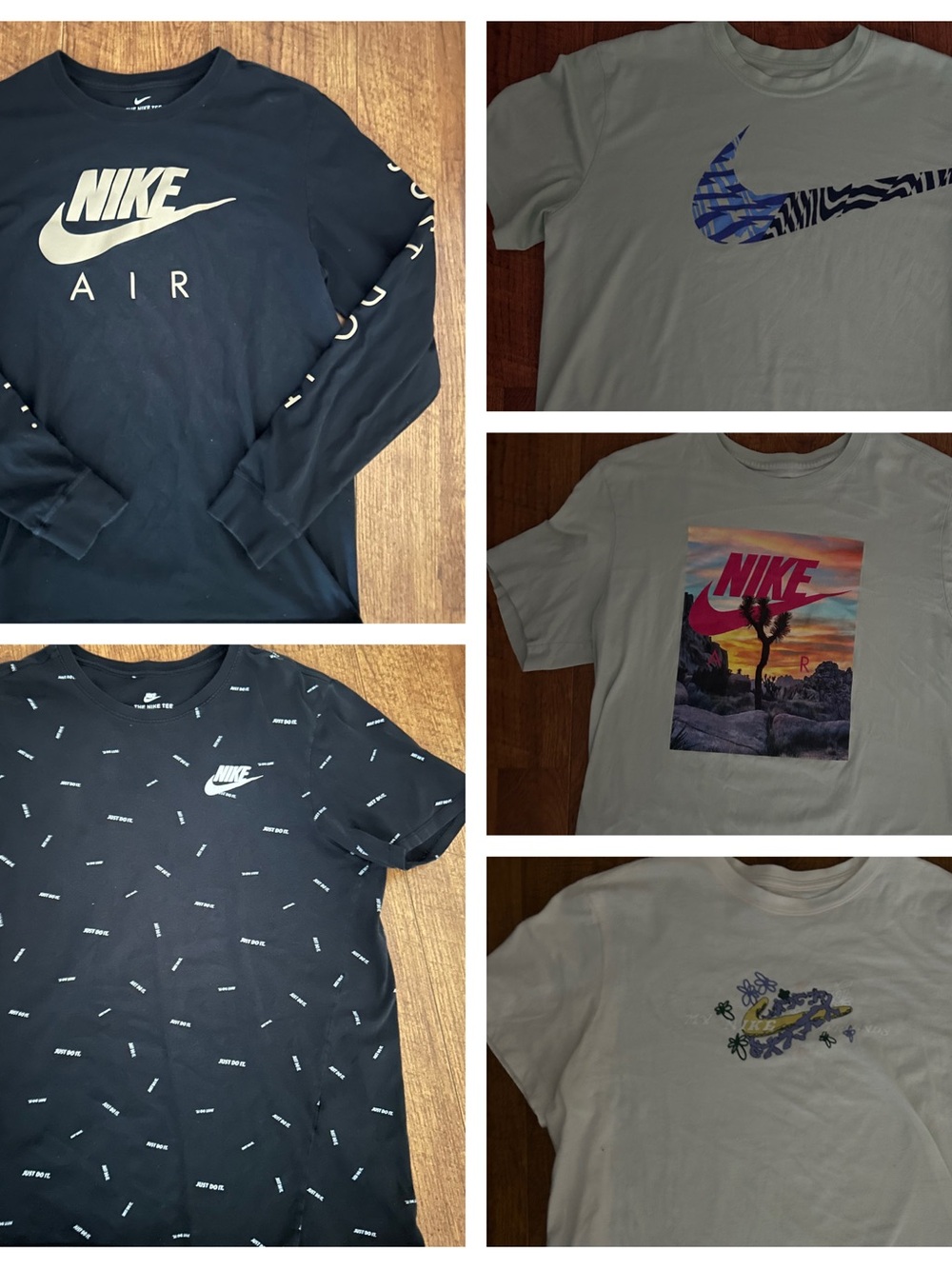 Nike men’s Graphic Tee Set - Black, white & green Mix.large